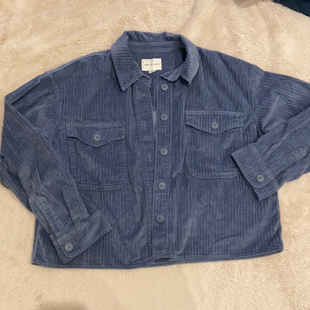 Dusty Indigo blue corduroy flannel shirt